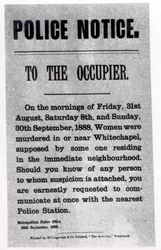 Police Notice to the Occupier Relating to Murders in Whitechapel, 30th September 1888